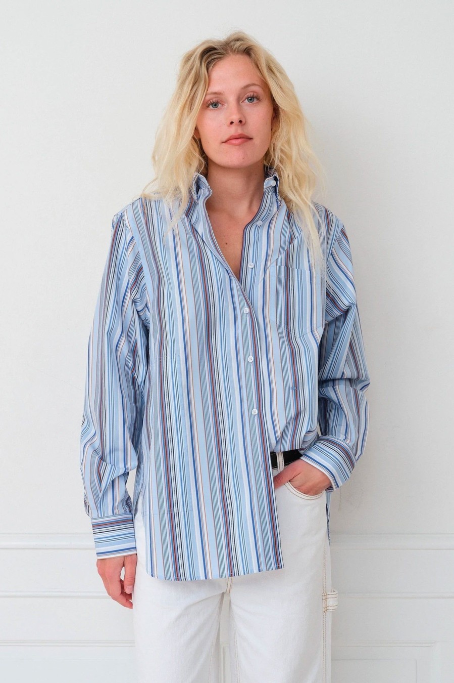 Tops And Shirts SAKS POTTS | William Shirt In Stripe Blue