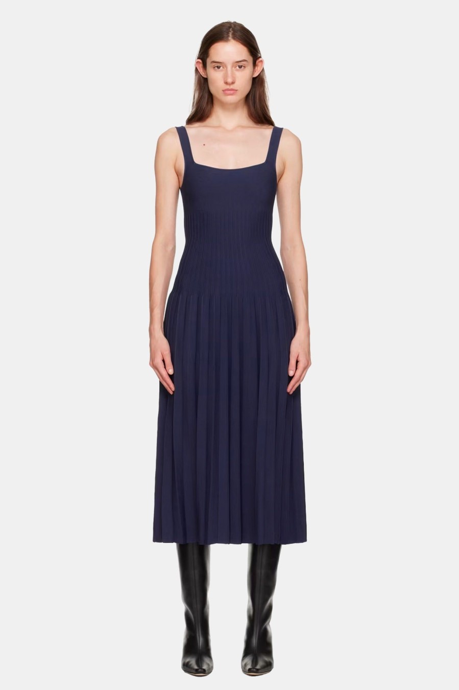 Dresses STAUD | Ellison Dress In Navy Blue