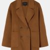 Coats And Jackets Lee Mathews | Florentine Cashmere Pea Coat In Camel Brown