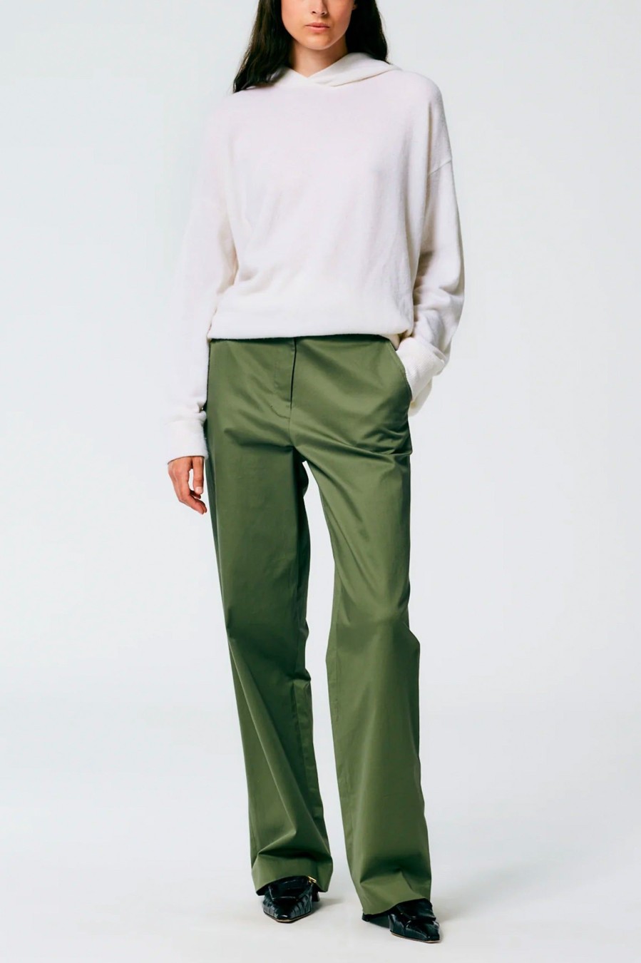 Trousers Tibi | Chino Rodney Straight Leg Trouser Green