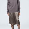 Skirts Tibi | Sion Satin Godet Midi Skirt In Slate Grey