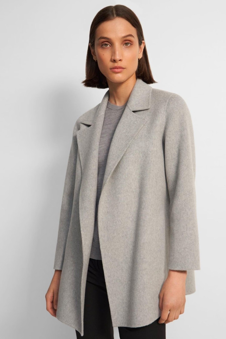 Coats And Jackets Theory | Clairene Wool Cashmere Coat In Grey