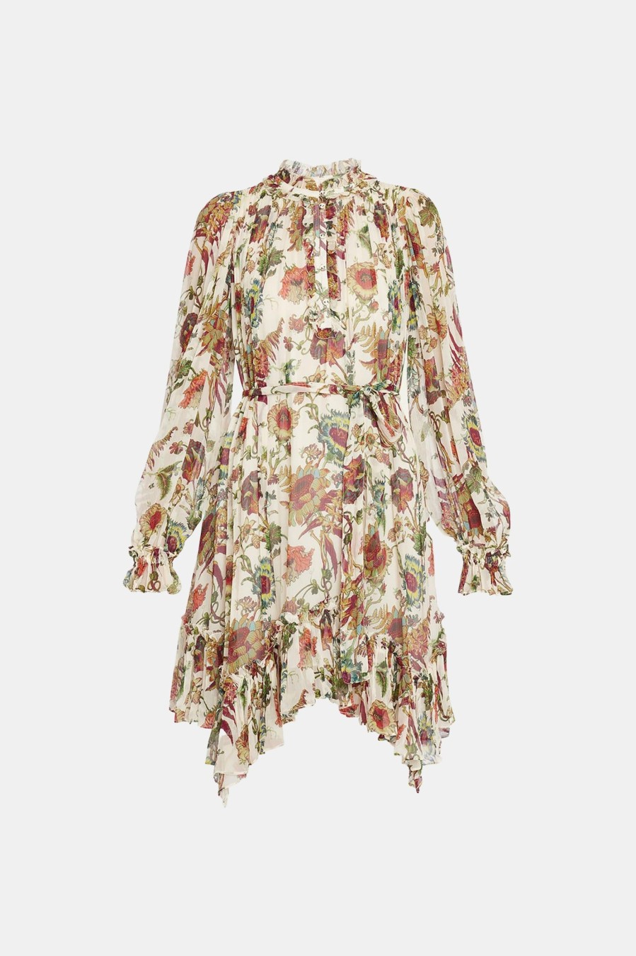 Dresses ULLA JOHNSON | Anais Silk Dress In Cream Freesia Floral