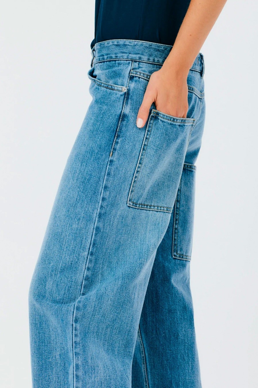 Denim Tibi | Classic Wash Denim Brancusi Jean - Regular Blue