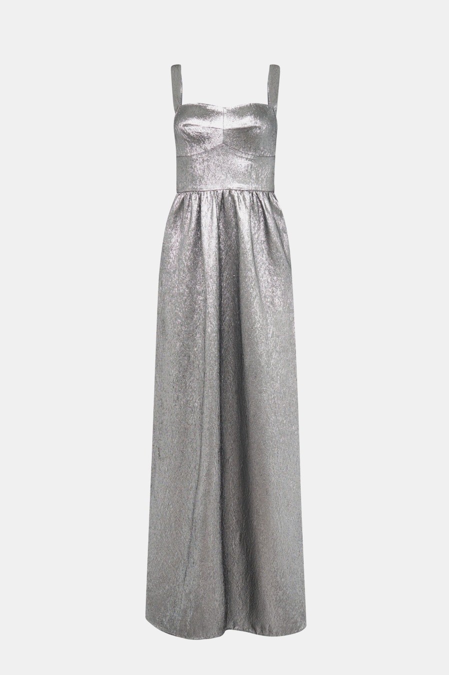 Dresses Saloni London | Rachel Long Dress In Silver