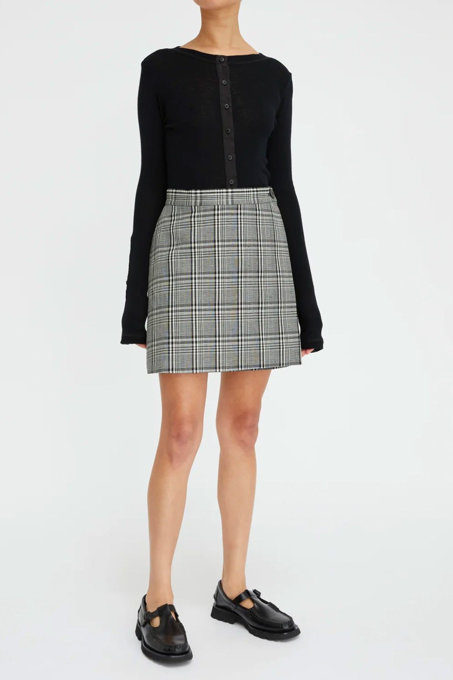 Skirts Lee Mathews | Leo Skirt In Black Check Multi