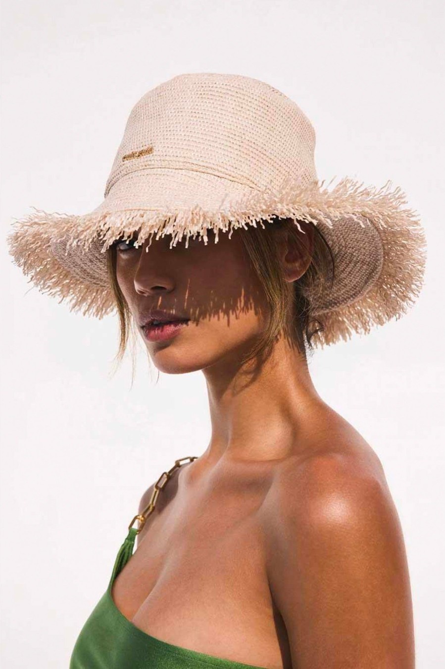 Accessories Cult Gaia | Kumi Bucket Hat In Cream Neutrals