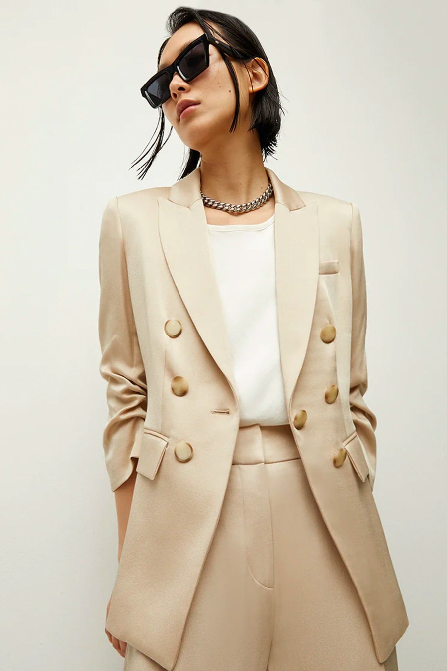 Coats And Jackets Veronica Beard | Tomi Dickey Blazer In Sand Neutrals