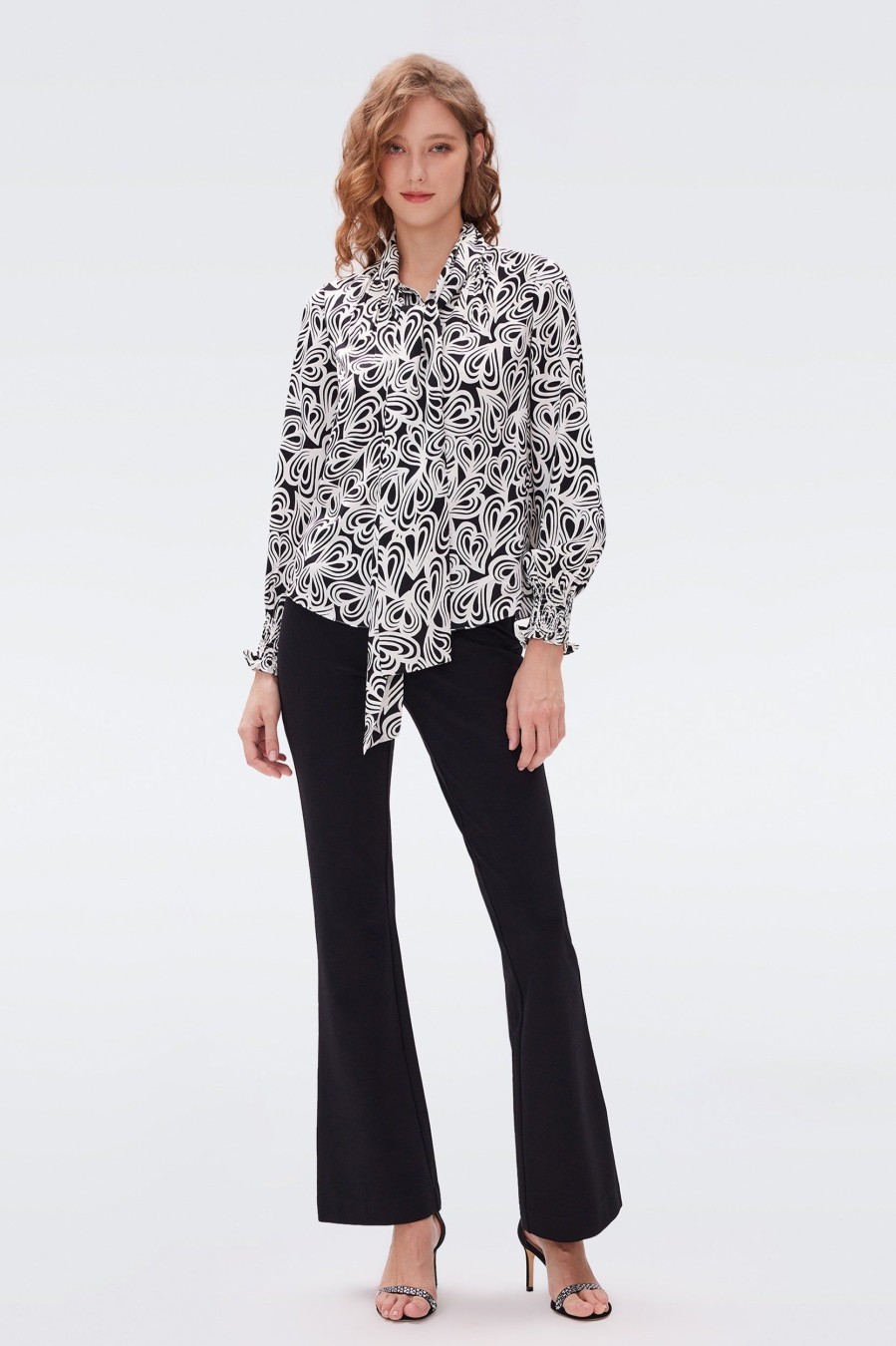 Tops And Shirts Diane Von Furstenberg | Tina Top In Heart Ocean Multi