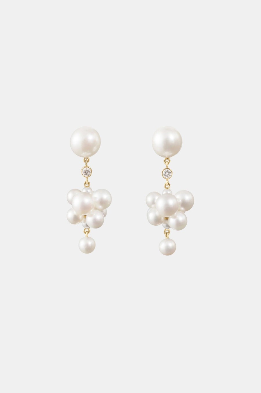 Accessories Sophie Bille Brahe | Botticelli Diamant 14K Yellow Gold & Freshwater Pearls