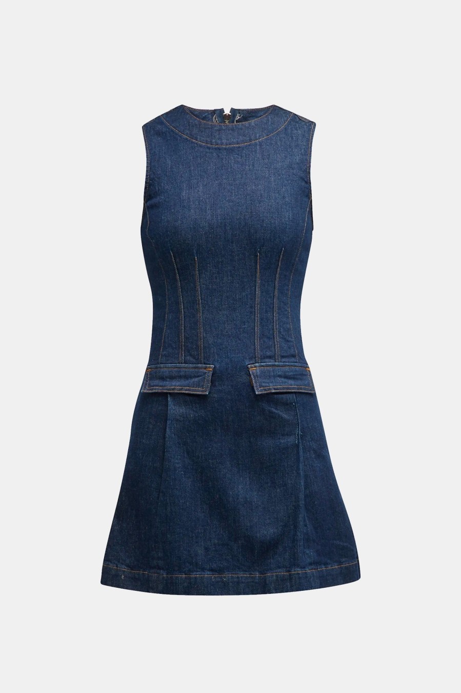 Denim Derek Lam 10 Crosby | Devan Shift Dress In Hudson Denim