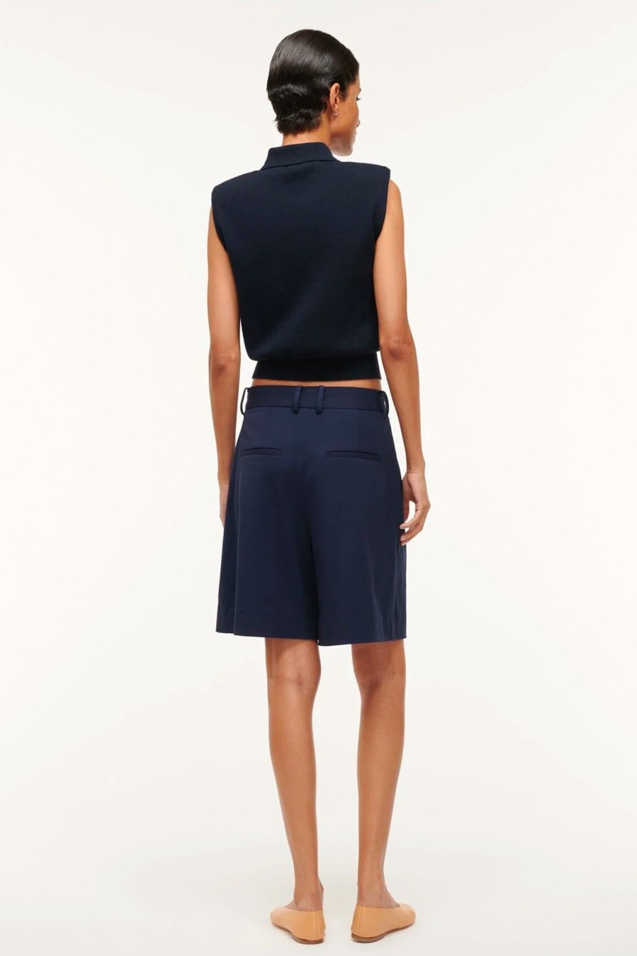 Shorts STAUD | Luisa Long Shorts In Navy Blue