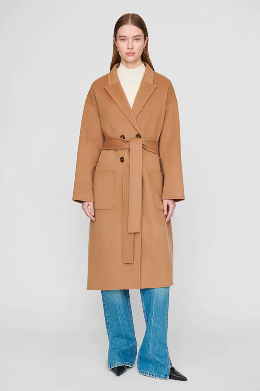 Coats And Jackets Anine Bing | Dylan Coat In Camel Cashmere Blend