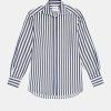 Tops And Shirts With Nothing Underneath | The Boyfriend Shirt In Navy Stripe Blue