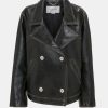 Coats And Jackets Victoria Beckham | Oversized Leather Jacket In Black