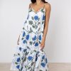 Dresses Juliet Dunn London | V Neck Midi Dress In Belleflower Blue Floral