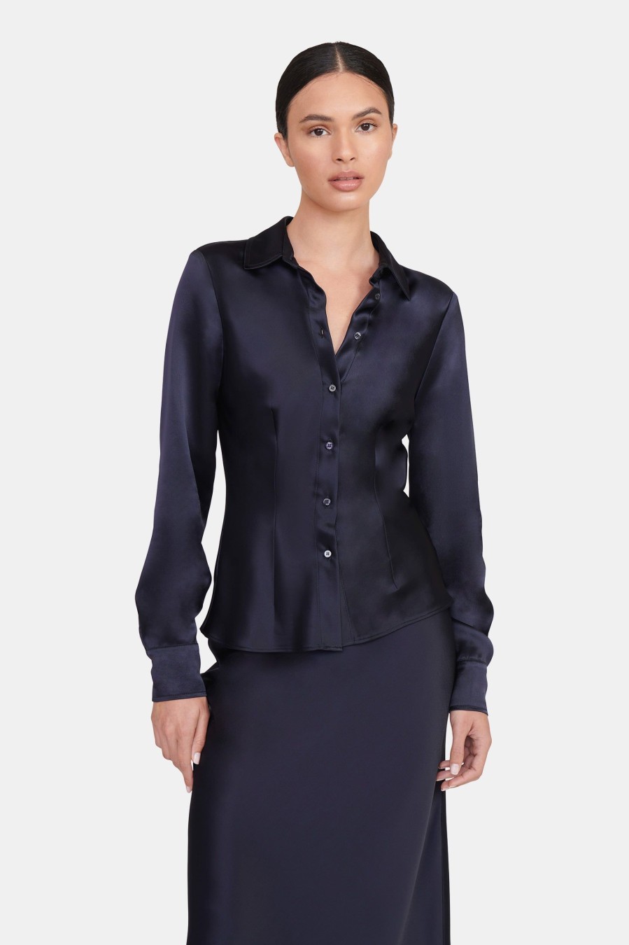 Tops And Shirts STAUD | Bogart Top In Navy Blue