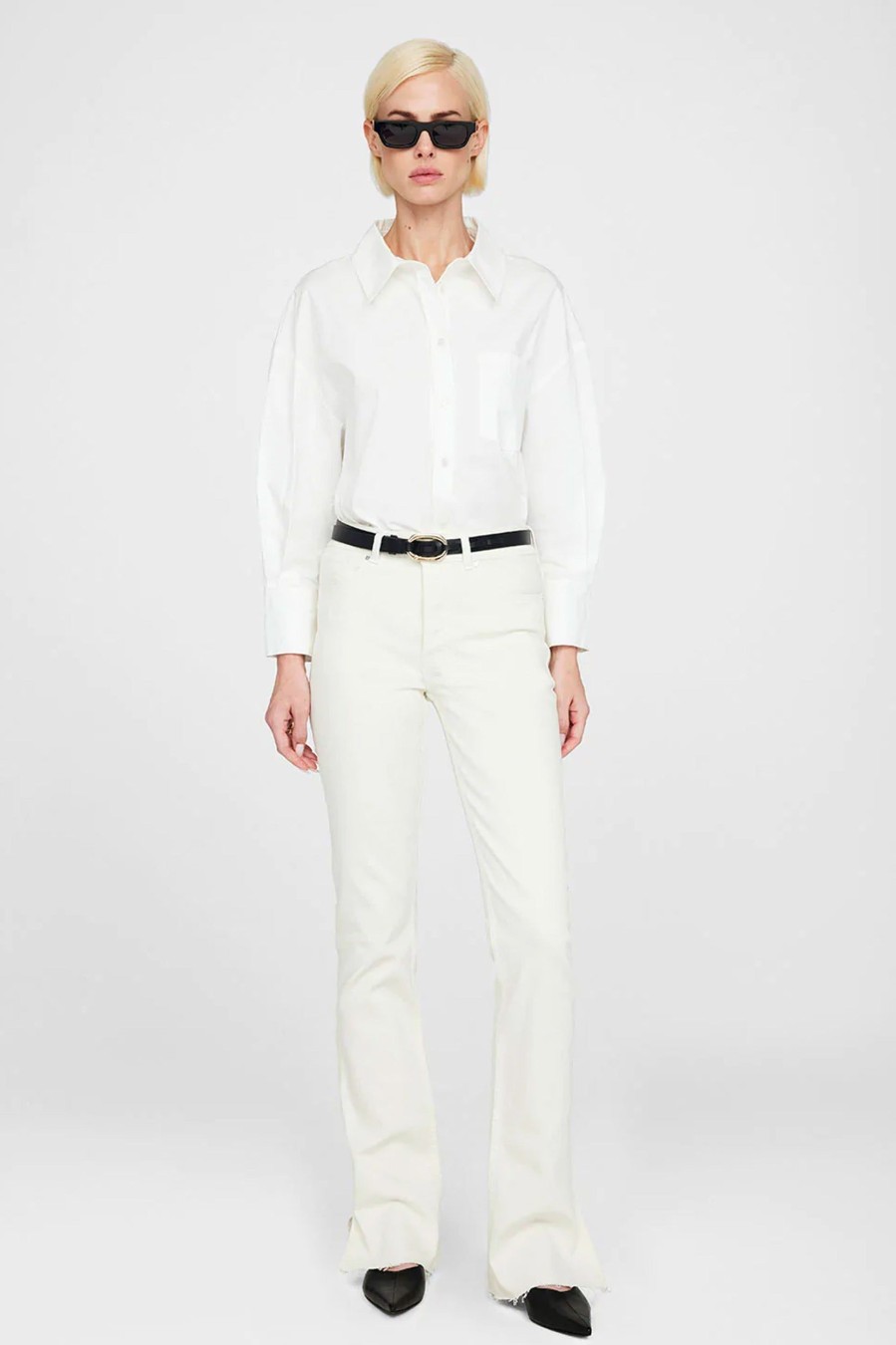 Denim Anine Bing | Roxanne Bootcut Jean In Cream Neutrals