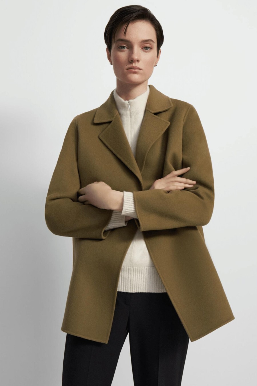 Coats And Jackets Theory | Clairene Coat In Khaki Green