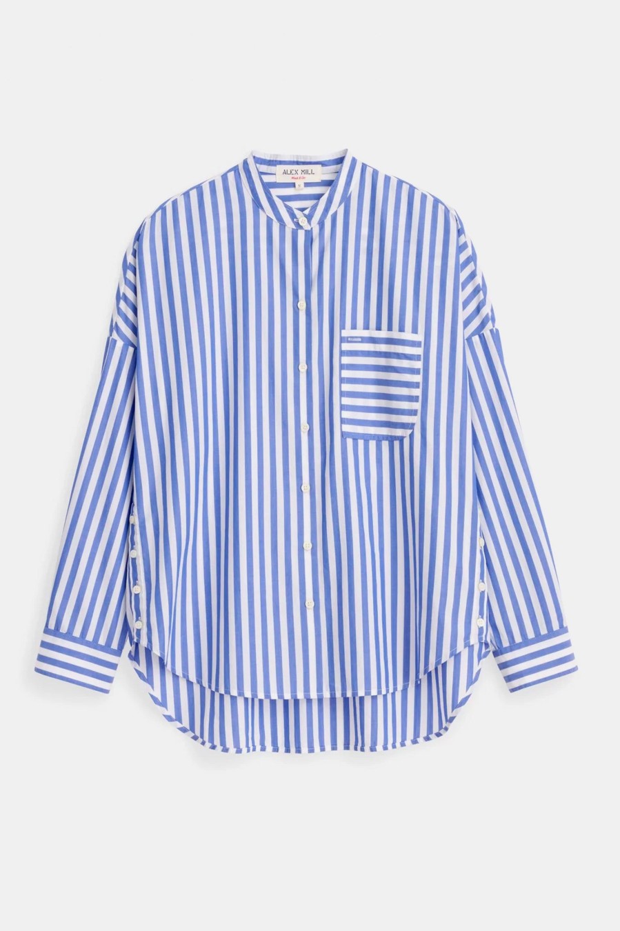 Tops And Shirts Alex Mill | Jo Cotton Shirt In Blue Stripe Multi