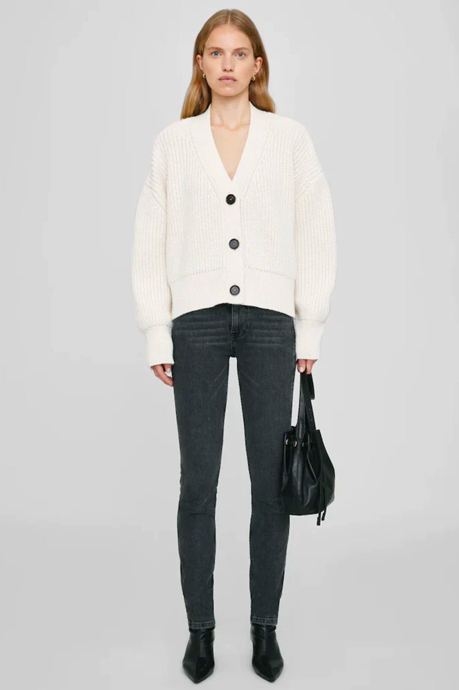 Knitwear And Sweaters Anine Bing | Maxwell Cardigan In Cream Neutrals