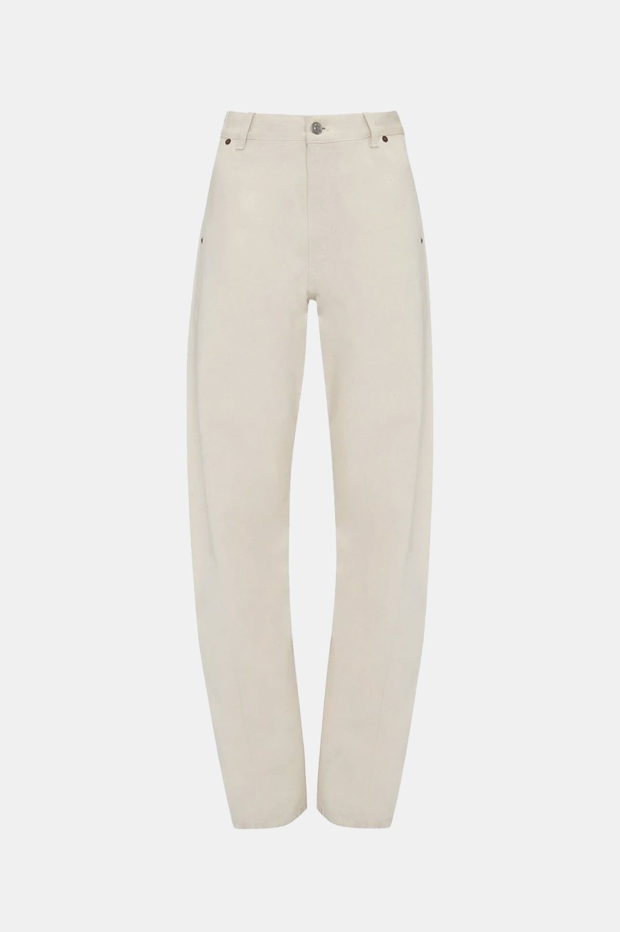 Denim Victoria Beckham | Twisted Slouch Jean In Ecru Neutrals