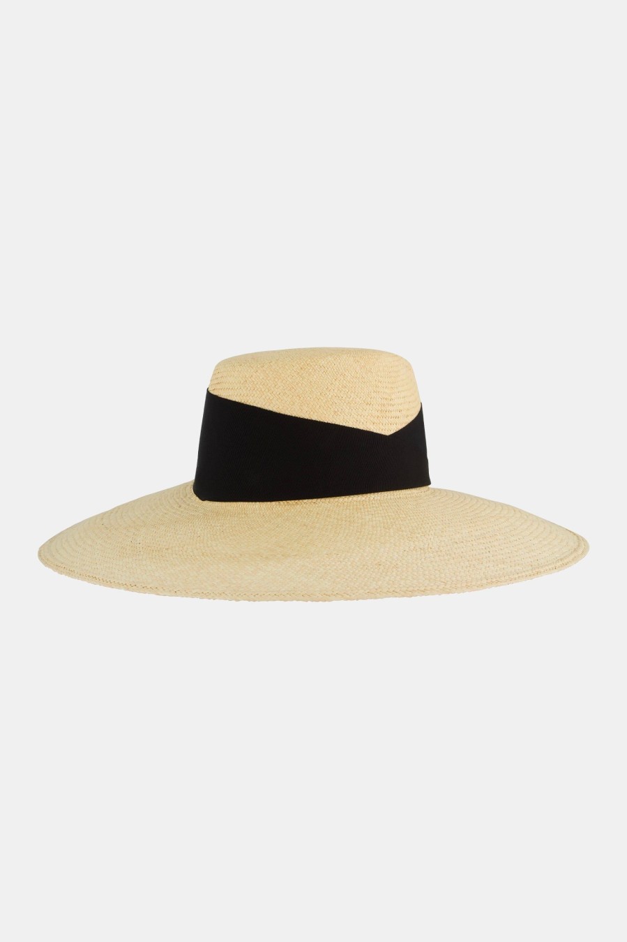 Accessories Rebe | Resort Wide Brim Panama Natural With Black Band