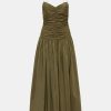 Dresses Matteau | Gathered Drop Waist Dress In Olive Green