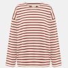 Tops And Shirts POSSE | Arlo Ls Stripe Top In Cream Crimson Multi