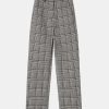 Trousers Lee Mathews | Leo Straight Leg Pant In Black Check Multi