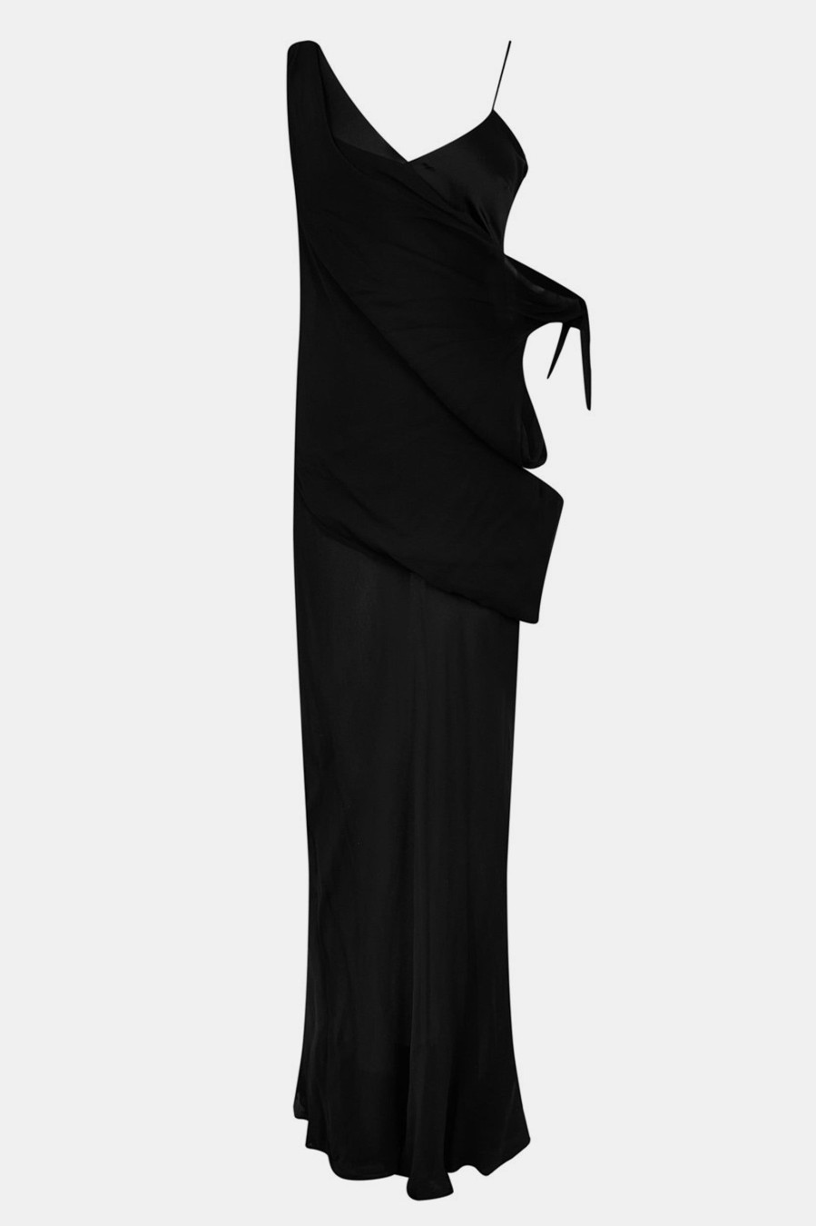 Dresses Christopher Esber | Drifted Silk Side Tie Dress In Black