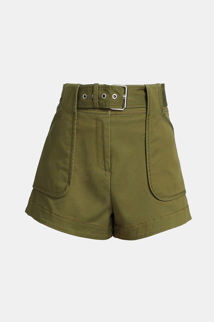 Shorts Derek Lam 10 Crosby | Montery Belted Short In Fatigue Green