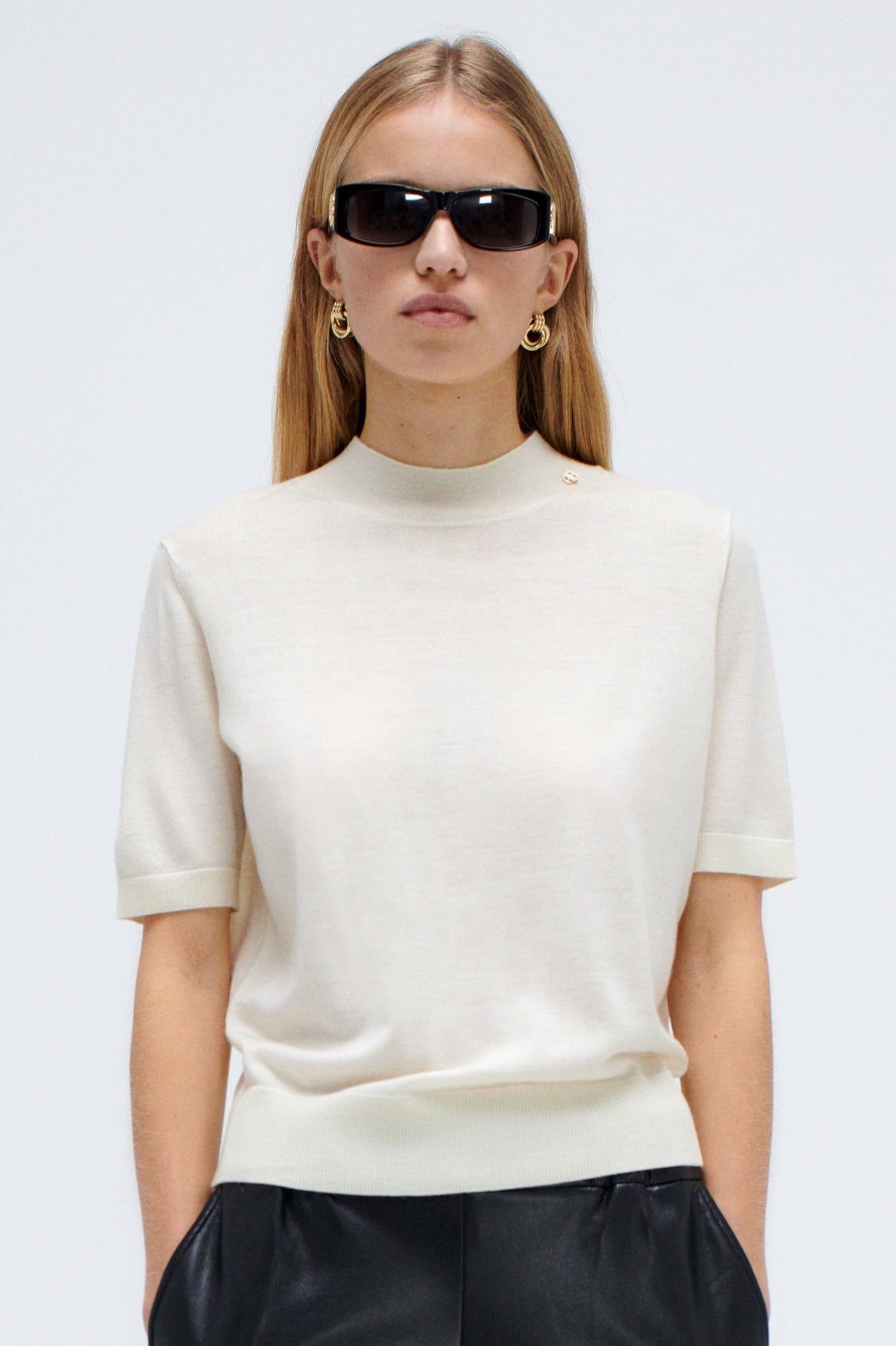 Tops And Shirts Anine Bing | Monique Sweater In Ivory Neutrals