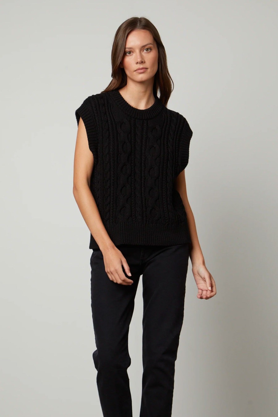 Knitwear And Sweaters Velvet | Hadden Chunky Cable Knit In Black