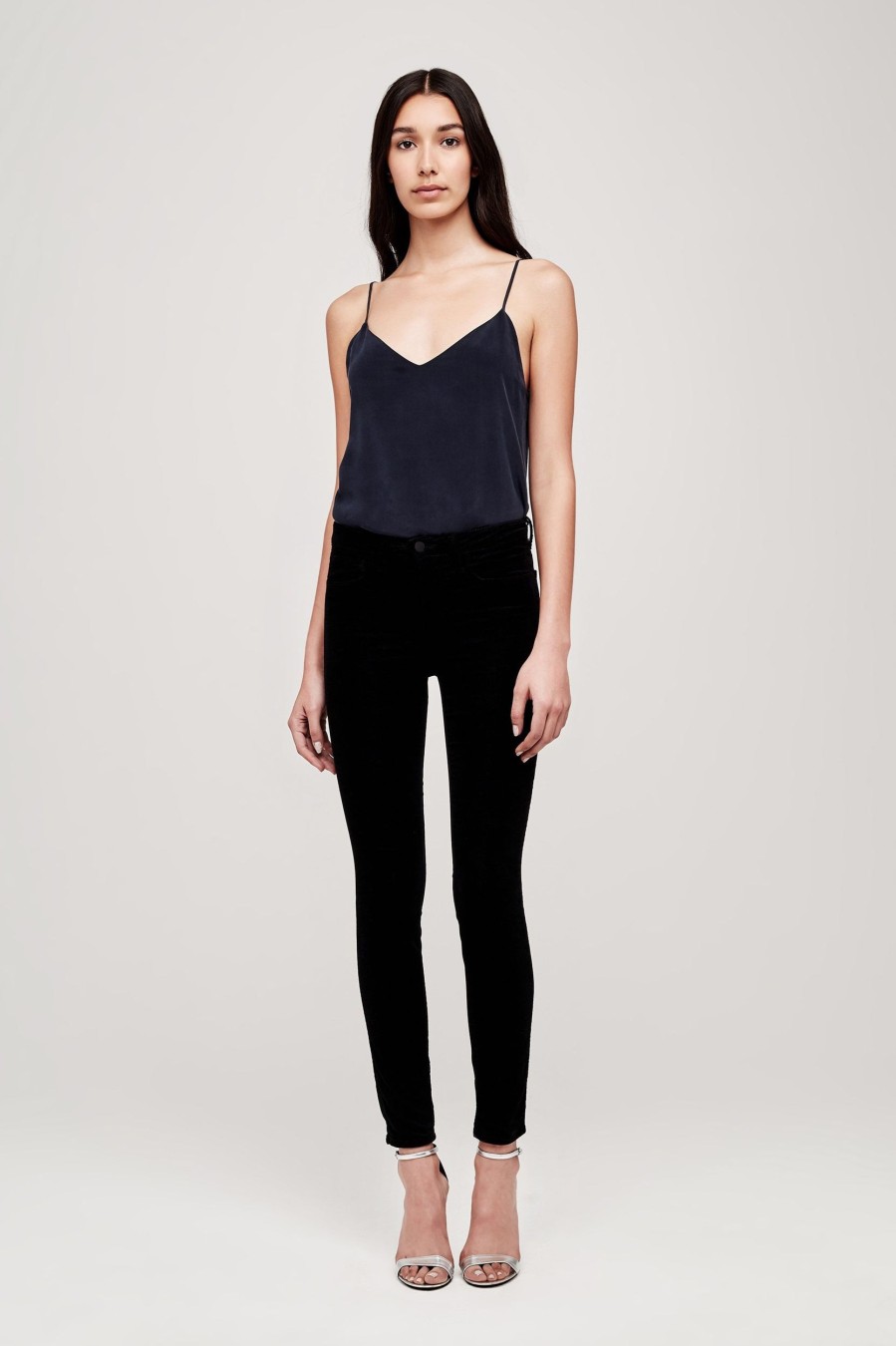 Jeans L'Agence | Marguerite Velvet Jean In Noir Black