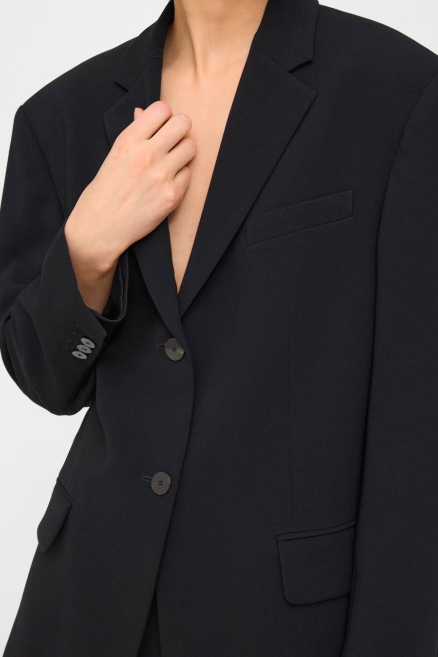 Coats And Jackets Theory | Oversized Blazer In Admiral Crepe Black