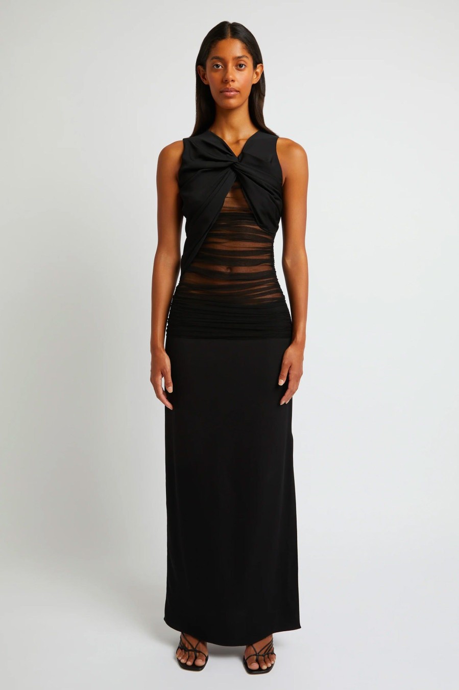 Dresses Christopher Esber | Semblace Tulle Twist Dress In Black