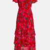 Dresses RIXO | Gilly Dress In Red Fontainhans Floral