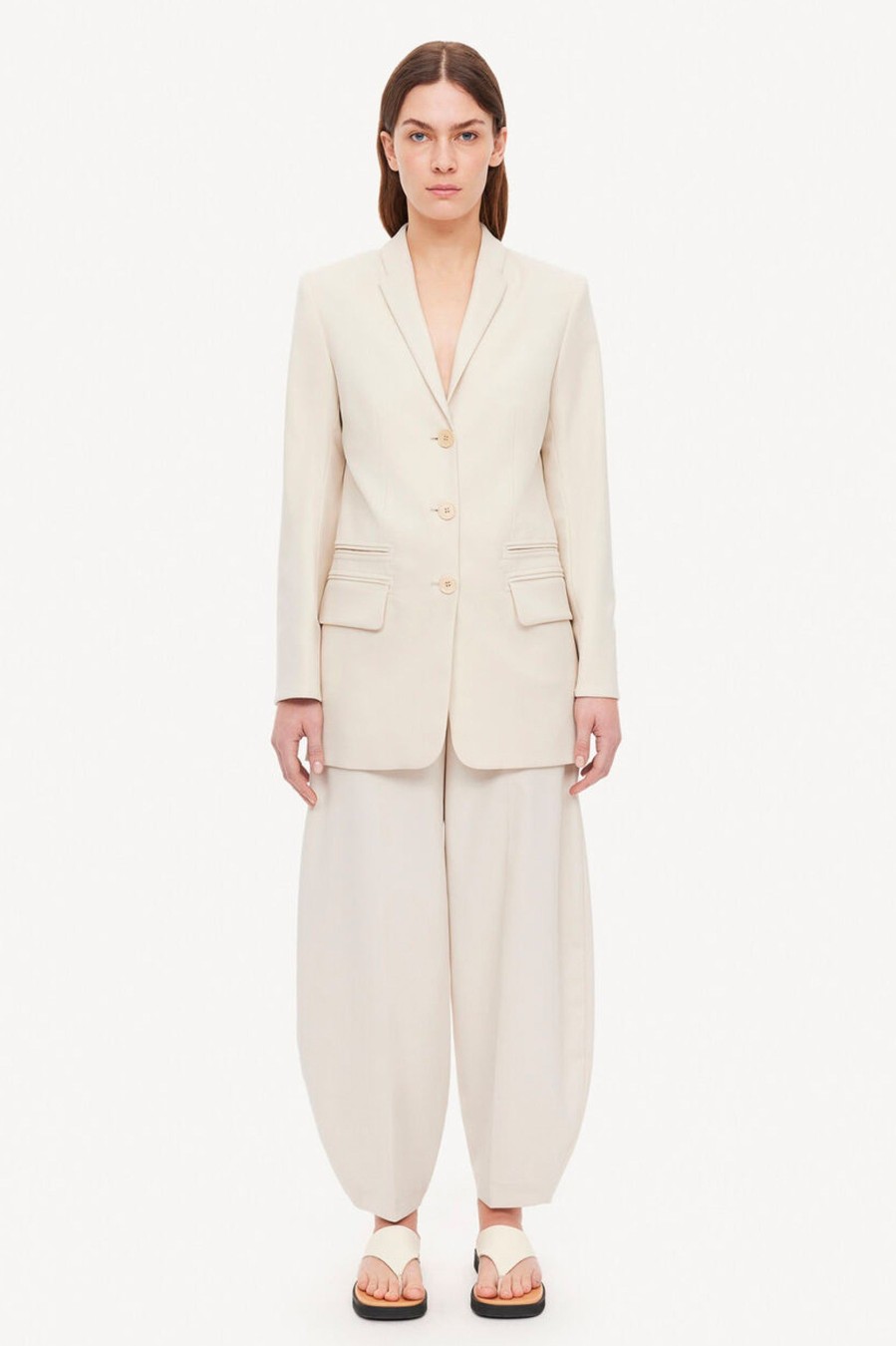 Coats And Jackets By Malene Birger | Porter Blazer In Vanilla Cream Neutrals