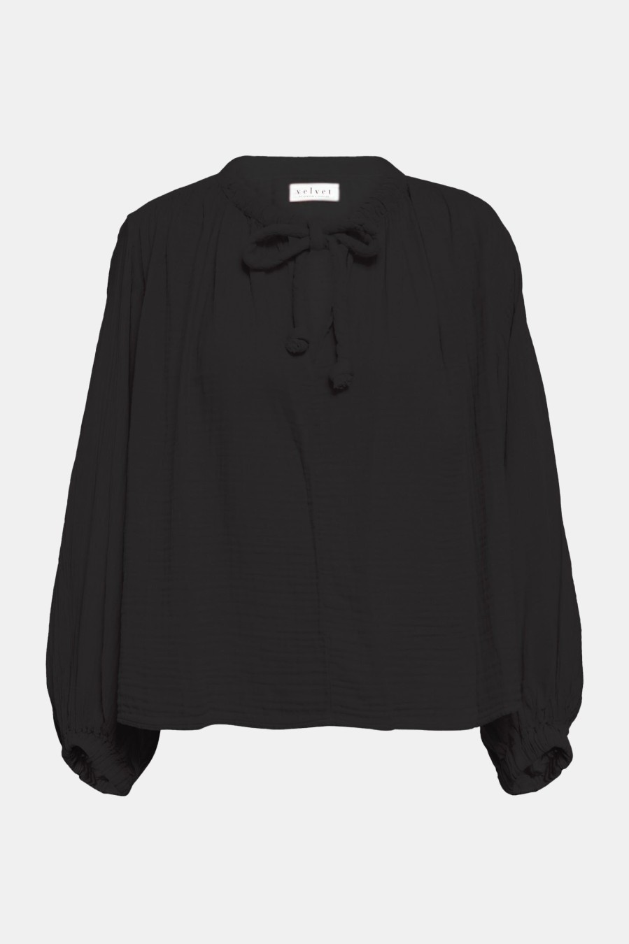 Tops And Shirts Velvet | Kathleen Blouse In Black