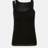 Tops And Shirts ST. AGNI | Double Layer Knit Singlet In Black