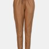 Trousers The Label 2NDSKIN | Gemma Leather Joggers In Mocha Brown