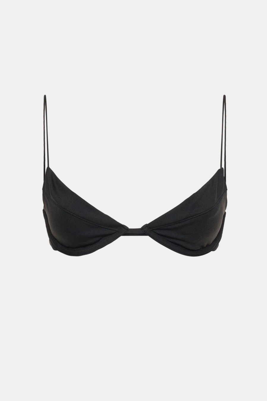 Swimwear Ziah | Fine Strap Almond Top In Black