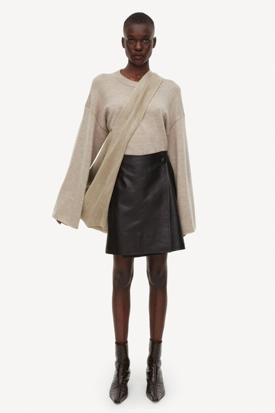 Skirts By Malene Birger | Esmaa Leather Skirt In Black