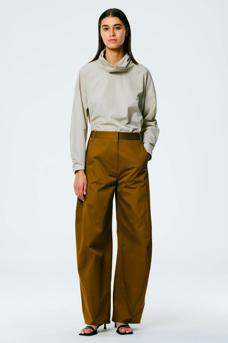 Jeans Tibi | Chino Sid Pant In Caramel - Petite Brown