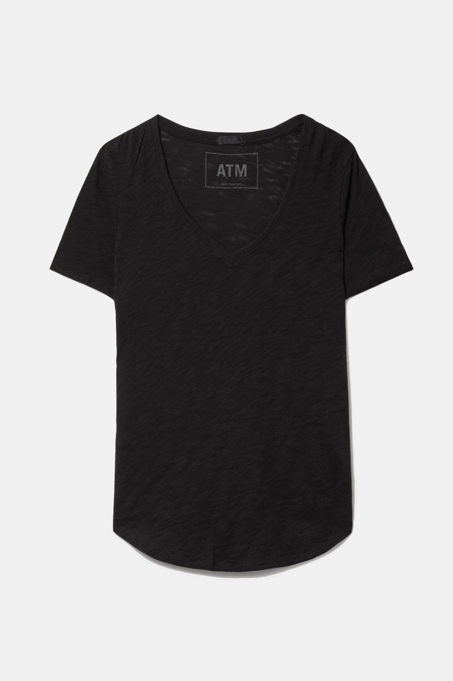 Tops And Shirts ATM Anthony Thomas Melillo | Slub Jersey Classic V-Neck Tee In Black