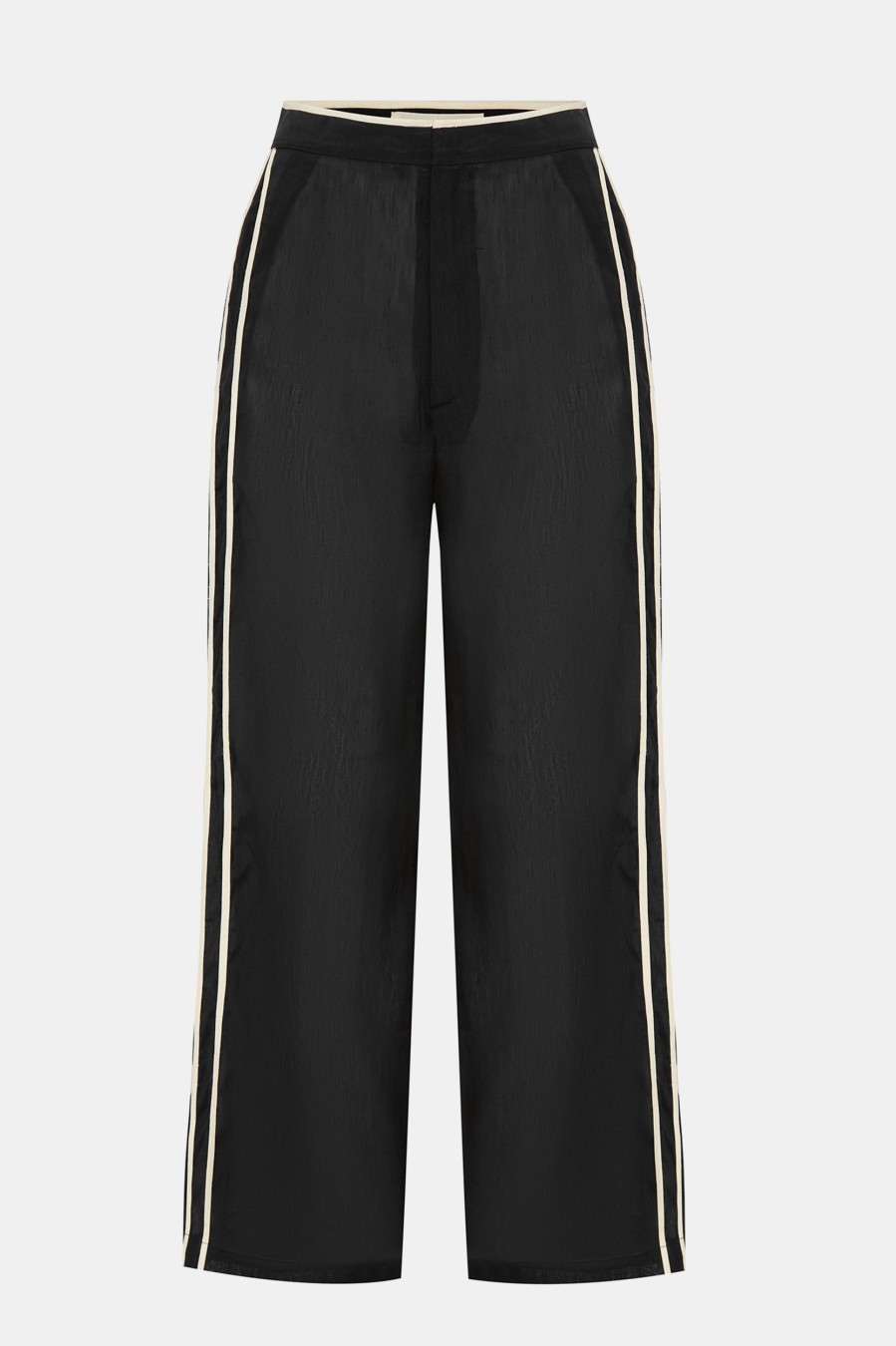 Trousers All That Remains | Ana Silk Pant In Noir Cream Black