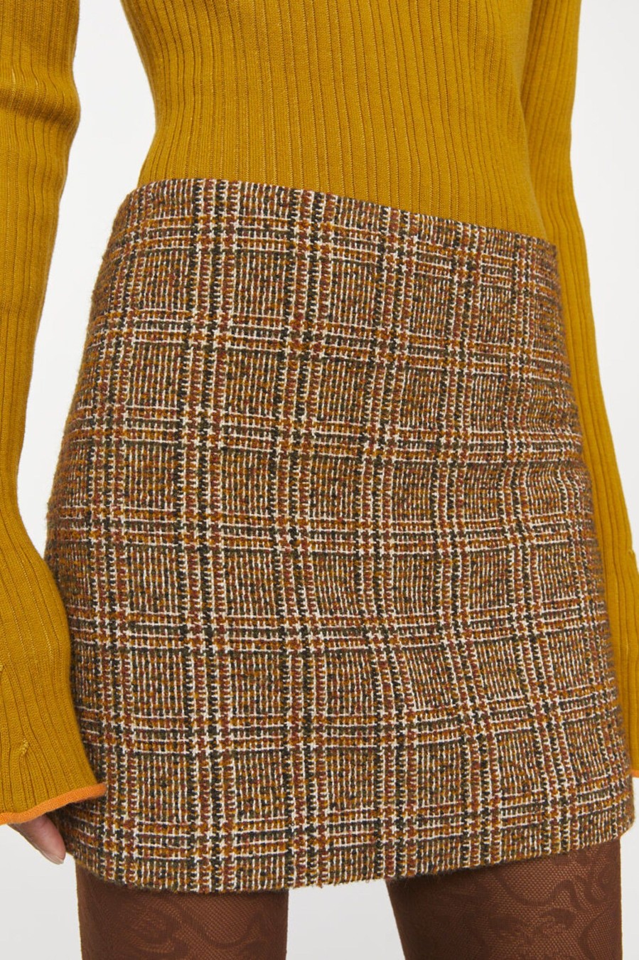 Skirts Rodebjer | Siene Mini Skirt In Caramel Brown Multi