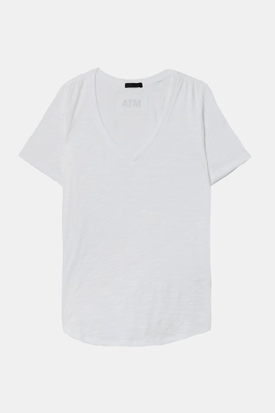 Tops And Shirts ATM Anthony Thomas Melillo | Slub Jersey Classic V-Neck Tee In White