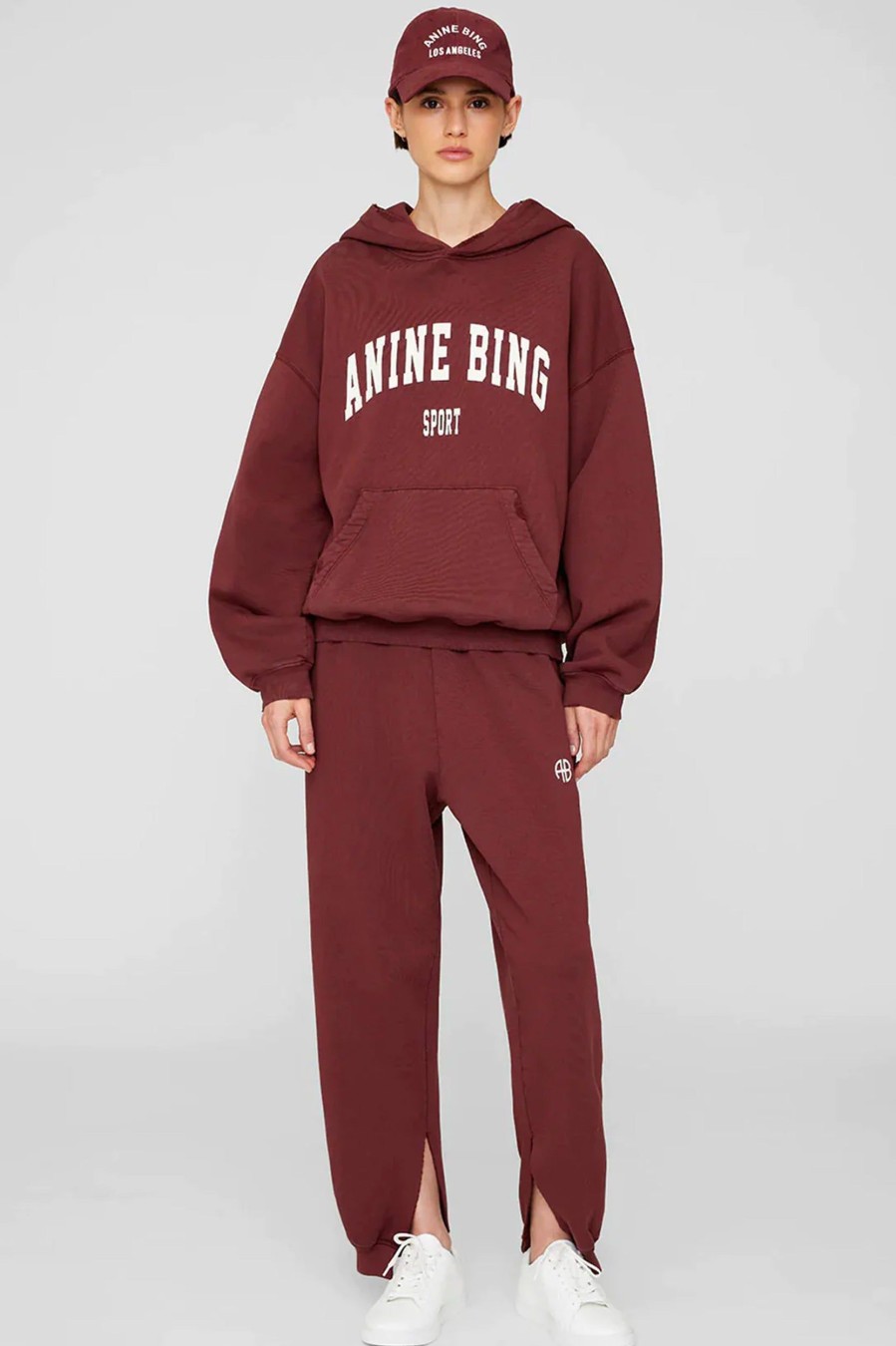 Trousers Anine Bing | Tyler Jogger In Dark Cherry Red